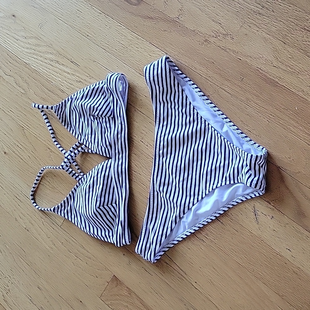 Navy Striped Bikini